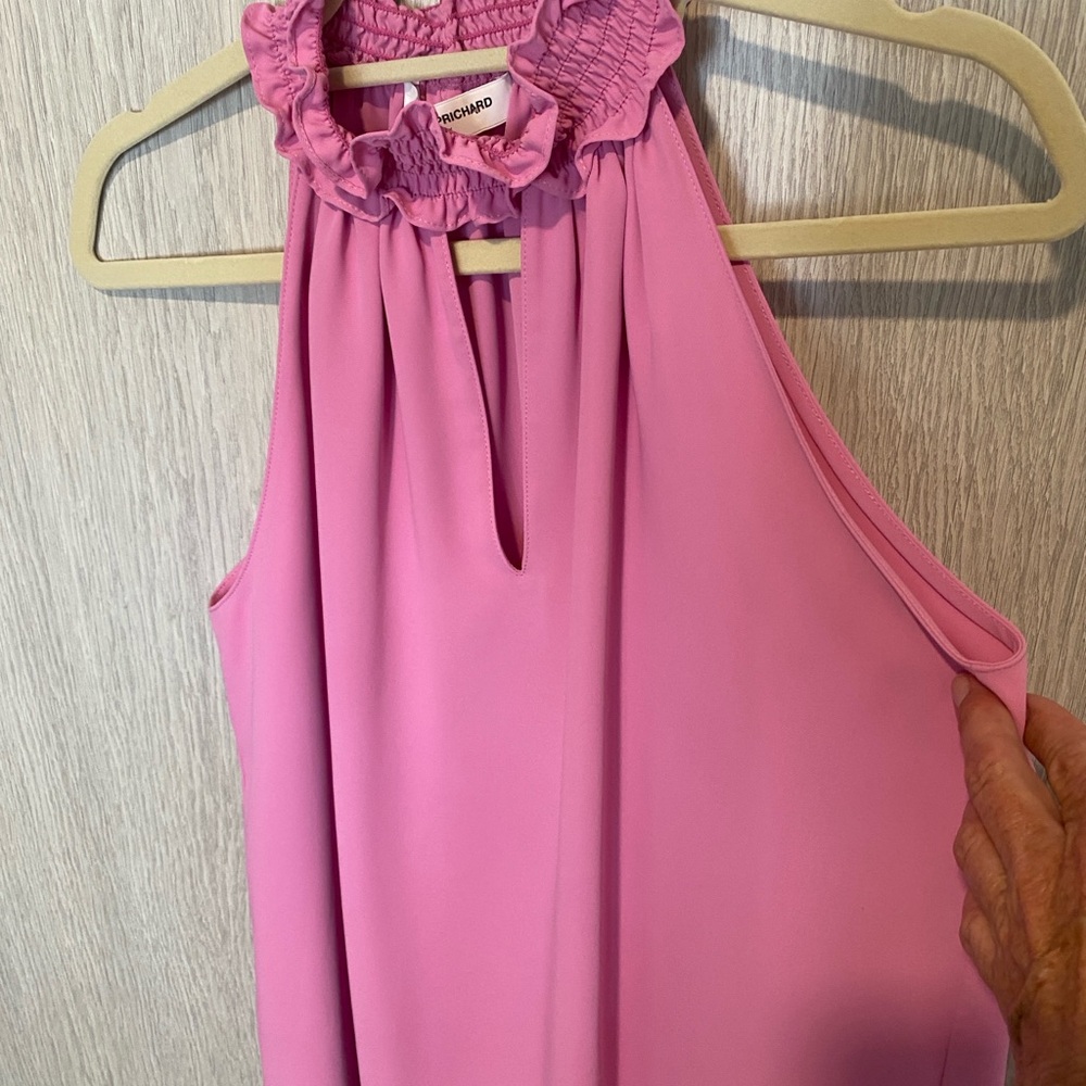 Amanda Uprichard Pink Ruffle Halter Camisole